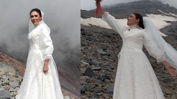 Farkındalık yaratmak için Ağrı Dağı ile evlendi