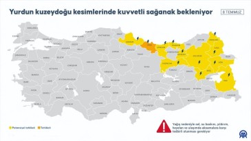 Yurdun kuzeydoğu ve doğu kesimlerinde kuvvetli sağanak bekleniyor