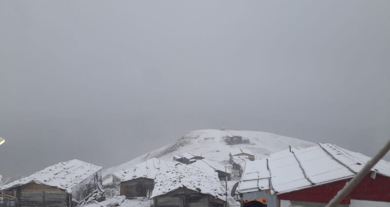Artvin’de yaylalara kar yağdı