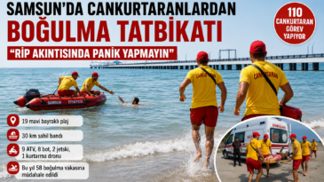 Samsun’da cankurtaranlardan boğulma tatbikatı: “Rip akıntısında panik yapmayın”