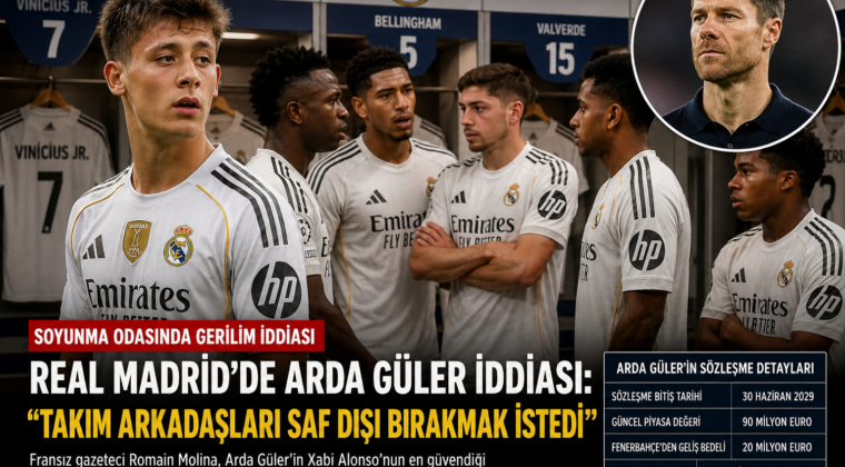 Real Madrid’de Arda Güler İddiası: Soyunma Odasında Gerilim Yaşandığı Öne Sürüldü