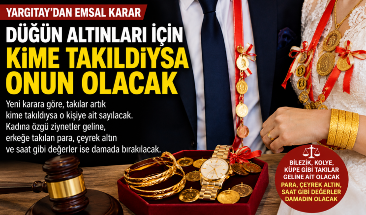 Yargıtay’dan Düğün Takıları İçin Emsal Karar: Artık Kime Takıldıysa Onun Sayılacak